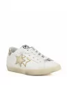 Sneakers Donna Two Stars 2SD4895 Bianco Stella Dorata