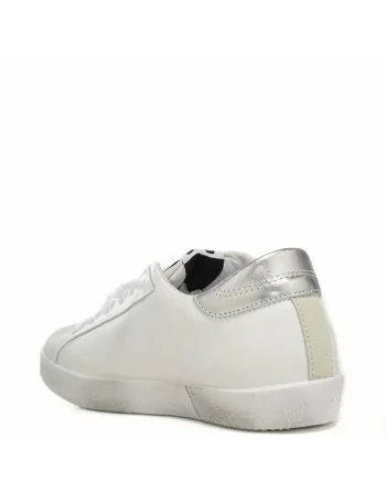 Sneakers Donna Two Stars 2SD4900 Bianco Stella Dorata e Argento