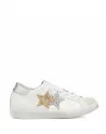 Sneakers Donna Two Stars 2SD4900 Bianco Stella Dorata e Argento