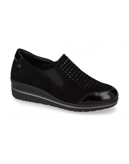 Valleverde Mocassini Donna VD213F in camoscio nero – Scarpe eleganti e comode Made in Italy