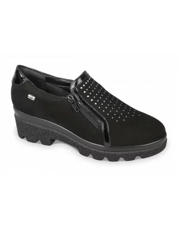Mocassini Donna Valleverde in Camoscio VR104F Nero