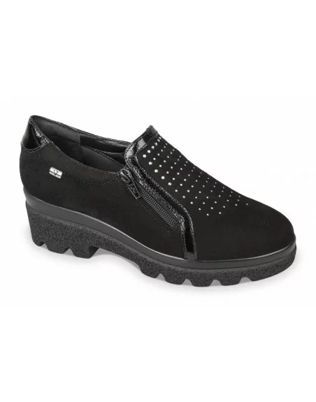 Mocassini Donna Valleverde in Camoscio VR104F Nero