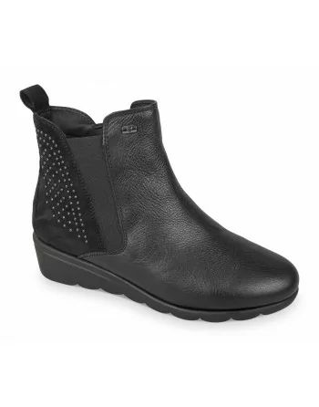 Stivaletti Donna Valleverde VS10314W in pelle con elastico laterale