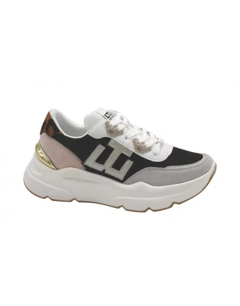 Sneakers Donna Gai Mattiolo 4002 in camoscio e tessuto Nero/Grigio o Grigio