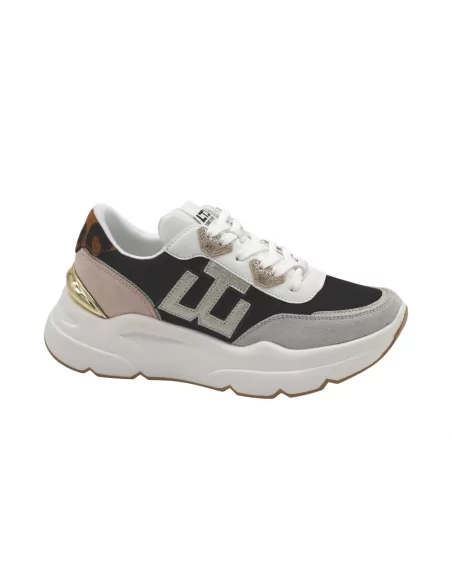 Sneakers Donna Gai Mattiolo 4002 in camoscio e tessuto Nero/Grigio o Grigio