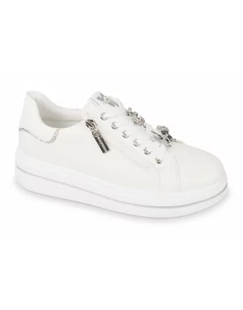 Valleverde Sneakers Donna 35492 Pelle Nero o White Calzature Casual