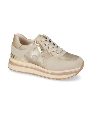 Valleverde Sneakers Donna 35522L Pelle Grey o Gold Calzature Casual