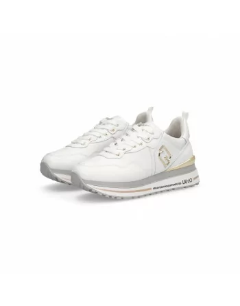 Sneakers Donna in Pelle BF5009P0102 Liu.Jo con applicazioni Oro con Platform