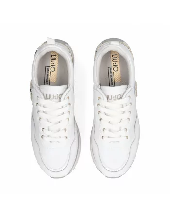 Sneakers Donna in Pelle BF5009P0102 Liu.Jo con applicazioni Oro con Platform