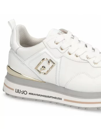 Sneakers Donna in Pelle BF5009P0102 Liu.Jo con applicazioni Oro con Platform