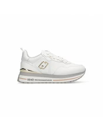 Sneakers Donna in Pelle BF5009P0102 Liu.Jo con applicazioni Oro con Platform