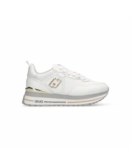Sneakers Donna in Pelle BF5009P0102 Liu.Jo con applicazioni Oro con Platform