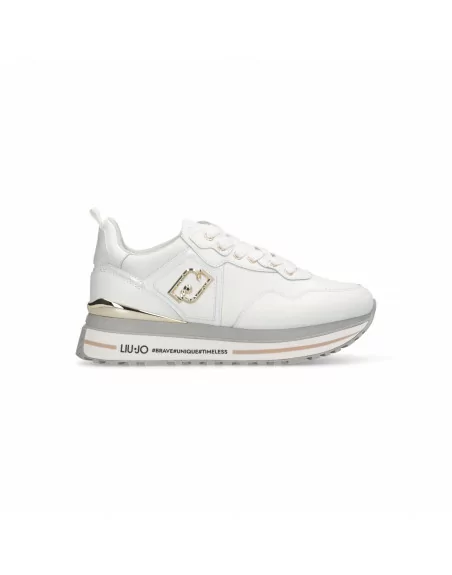 Sneakers Donna in Pelle BF5009P0102 Liu.Jo con applicazioni Oro con Platform