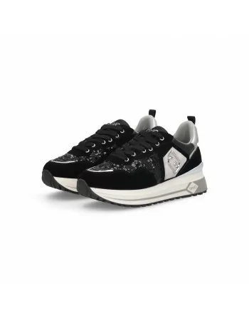 Sneakers con Platform LiuJo BF5009PX064 Camoscio Nero Maxi Wonder 01