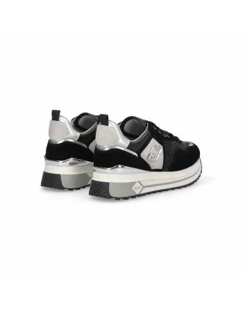 Sneakers con Platform LiuJo BF5009PX064 Camoscio Nero Maxi Wonder 01