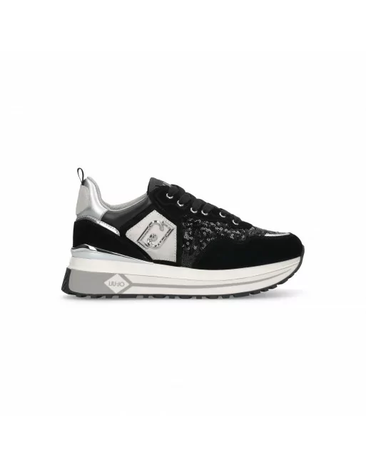 Sneakers con Platform LiuJo BF5009PX064 Camoscio Nero Maxi Wonder 01 Sneakers con Platform LiuJo BF5009PX064 Camoscio Nero Maxi Wonder 01