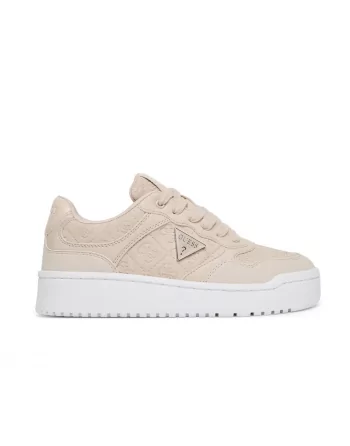 Sneakers Donna Guess in Pelle Beige modello FLFMR9 FAL12 MIRIAM logo inciso