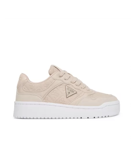 Sneakers Donna Guess in Pelle Beige modello FLFMR9 FAL12 MIRIAM logo inciso