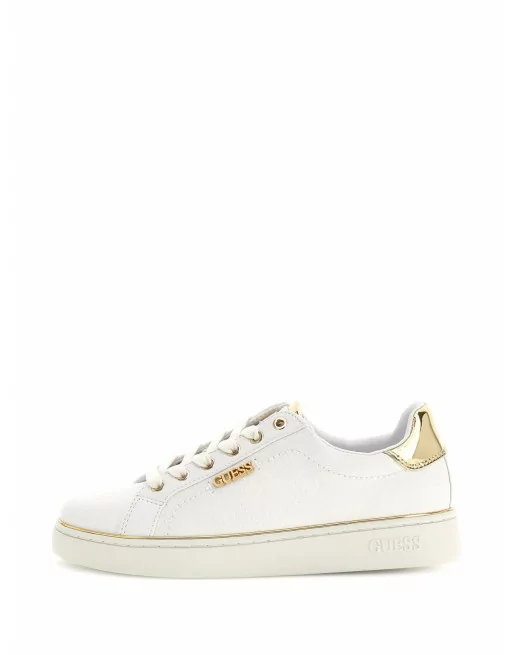 Sneakers Donna Guess in Pelle Bianco FL5BEK FAL12