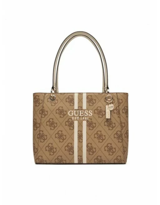 Borsa Shopper Guess modello NOELLE II logata Nero o Beige OS967225
