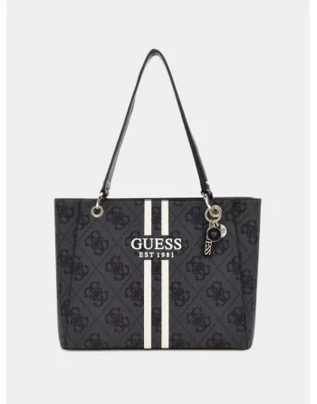 Borsa Shopper Guess modello NOELLE II logata Nero o Beige OS967225