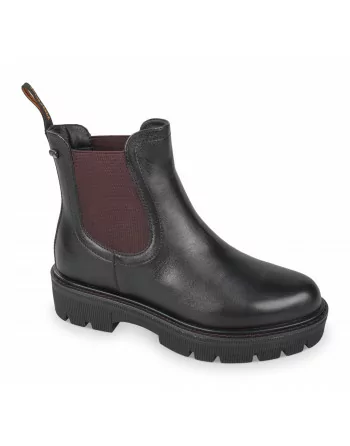 Stivaletto donna Valleverde con elastico laterate 36160 Nero o Nero-Bordò