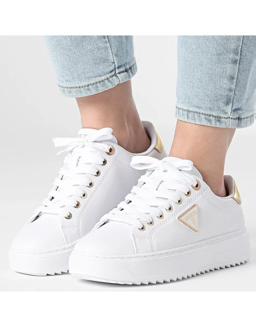 Sneakers Donna Guess FLJD12LEA12 Bianco con logo laterale
