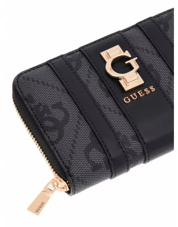 Portafoglio Guess logato ERENIA con cerniera S07838140 nero latte o taupe