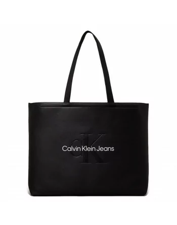 Borsa Calvin Klein K60K612222 nera Sculpted Slim Tote da donna.