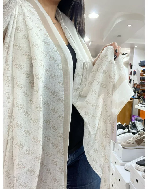 Sciarpa Donna Guess Nero o Beige logo 4g in jacquard