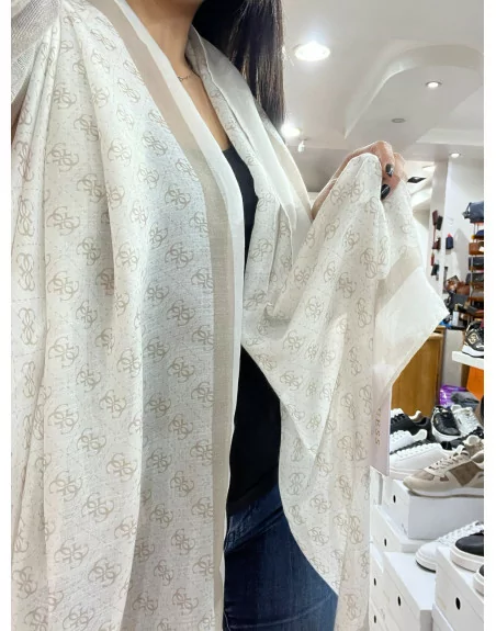 Sciarpa Donna Guess Nero o Beige logo 4g in jacquard