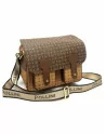 Borsa Pollini Heritage fronte con logo all over e tasche esterne