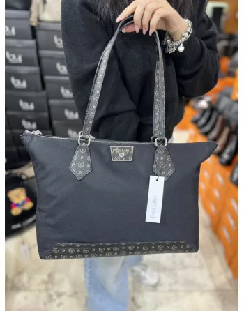 Borsa Pollini Donna in tessuto e logo Heritage