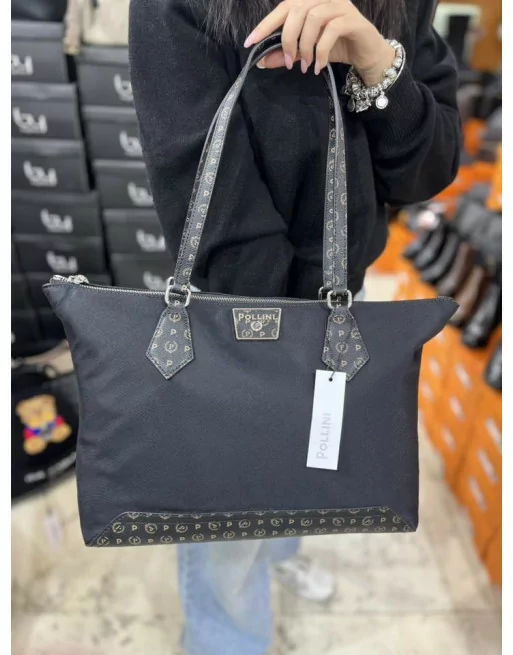 Borsa Pollini Donna in tessuto e logo Heritage