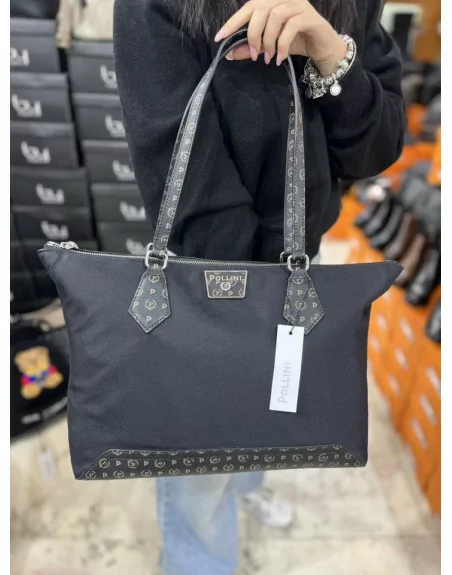 Borsa Pollini Donna in tessuto e logo Heritage