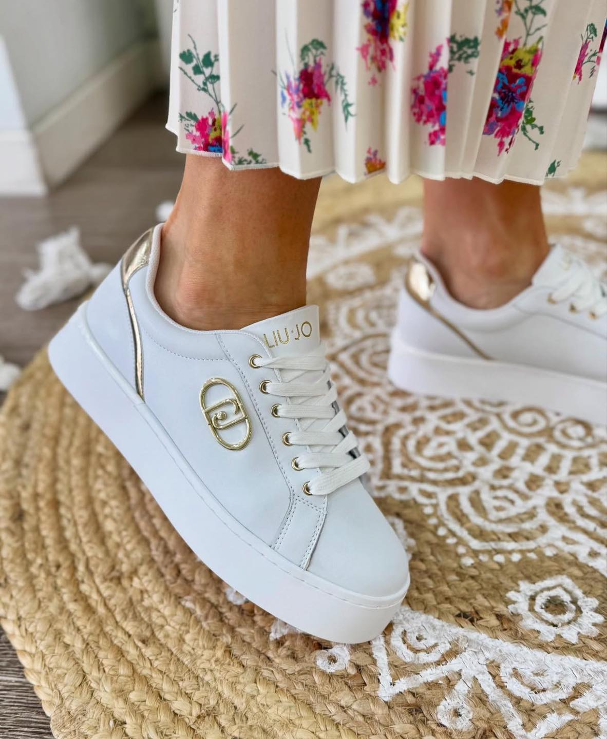 Sneakers Donna LIU.JO BF4023PX179 in Pelle White o Butter